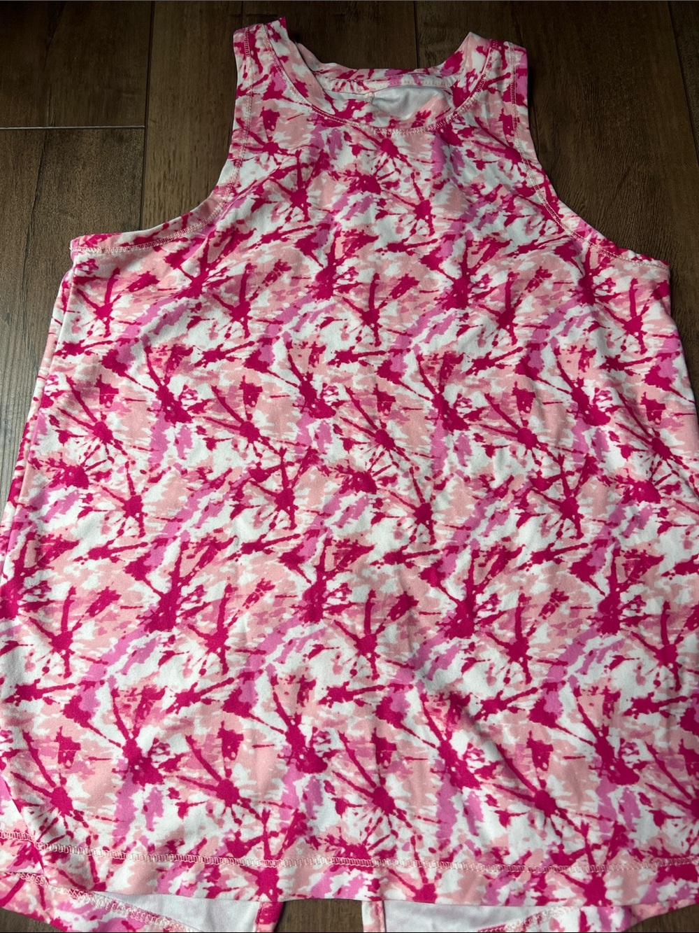 Girls' Pink Tie-Dye Tank Top - Casual Summer Layering